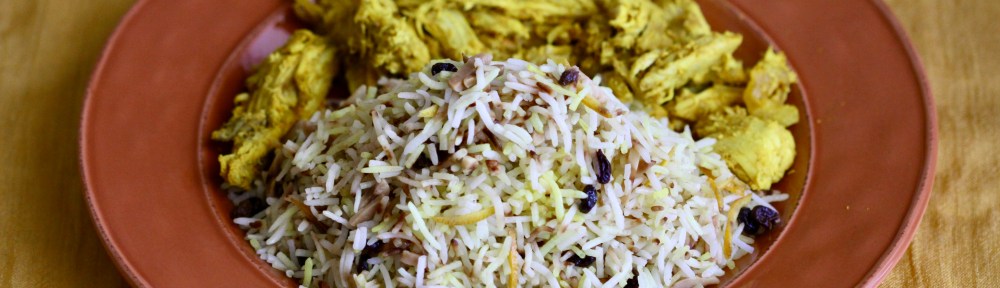 Rice and chicken on a plate