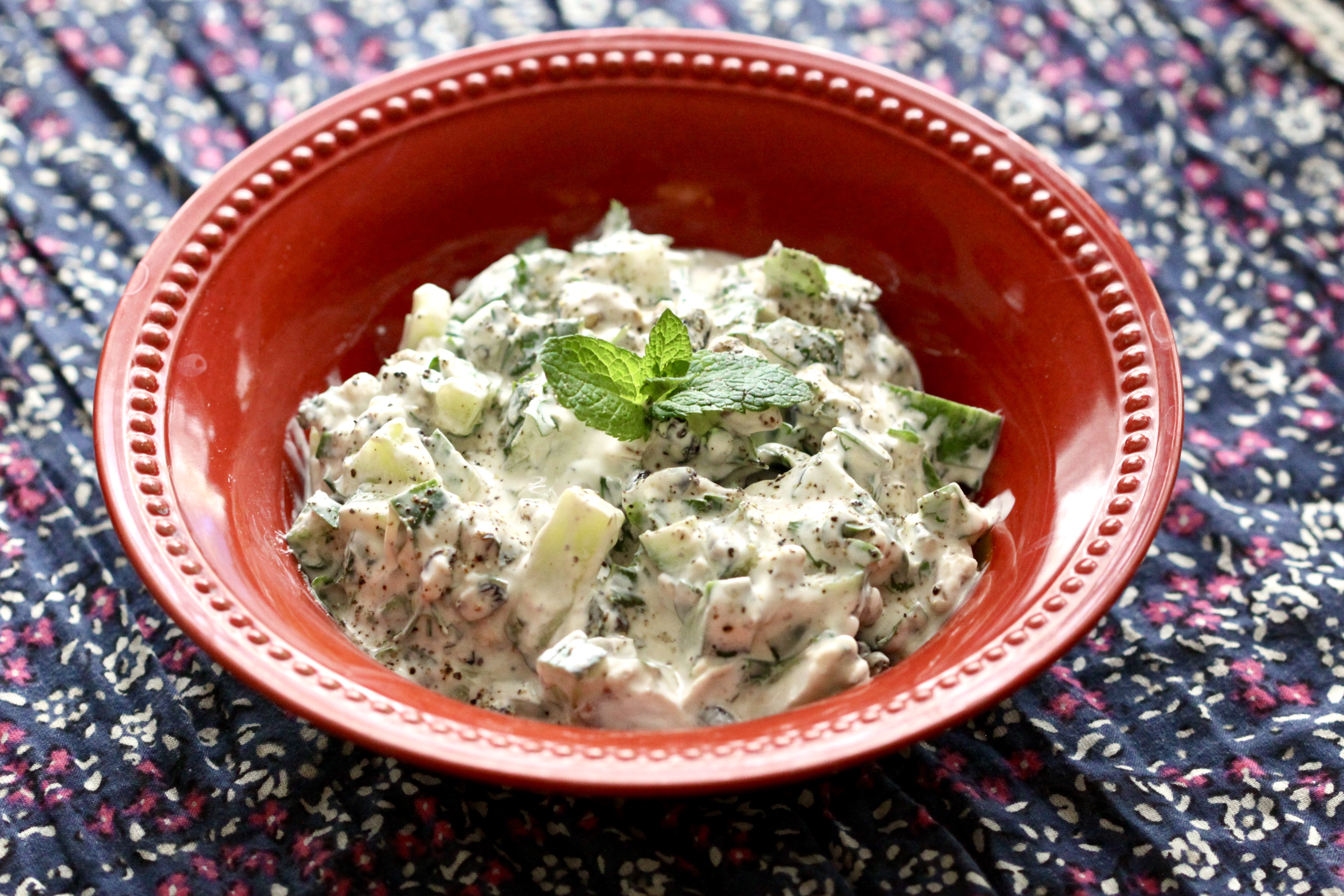 Yogurt salad in a bowl