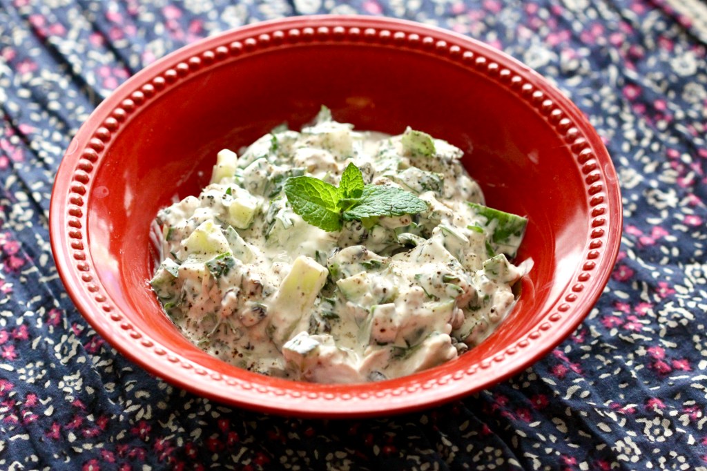 Yogurt salad in a bowl