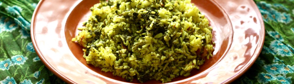 Herbed rice on a plate