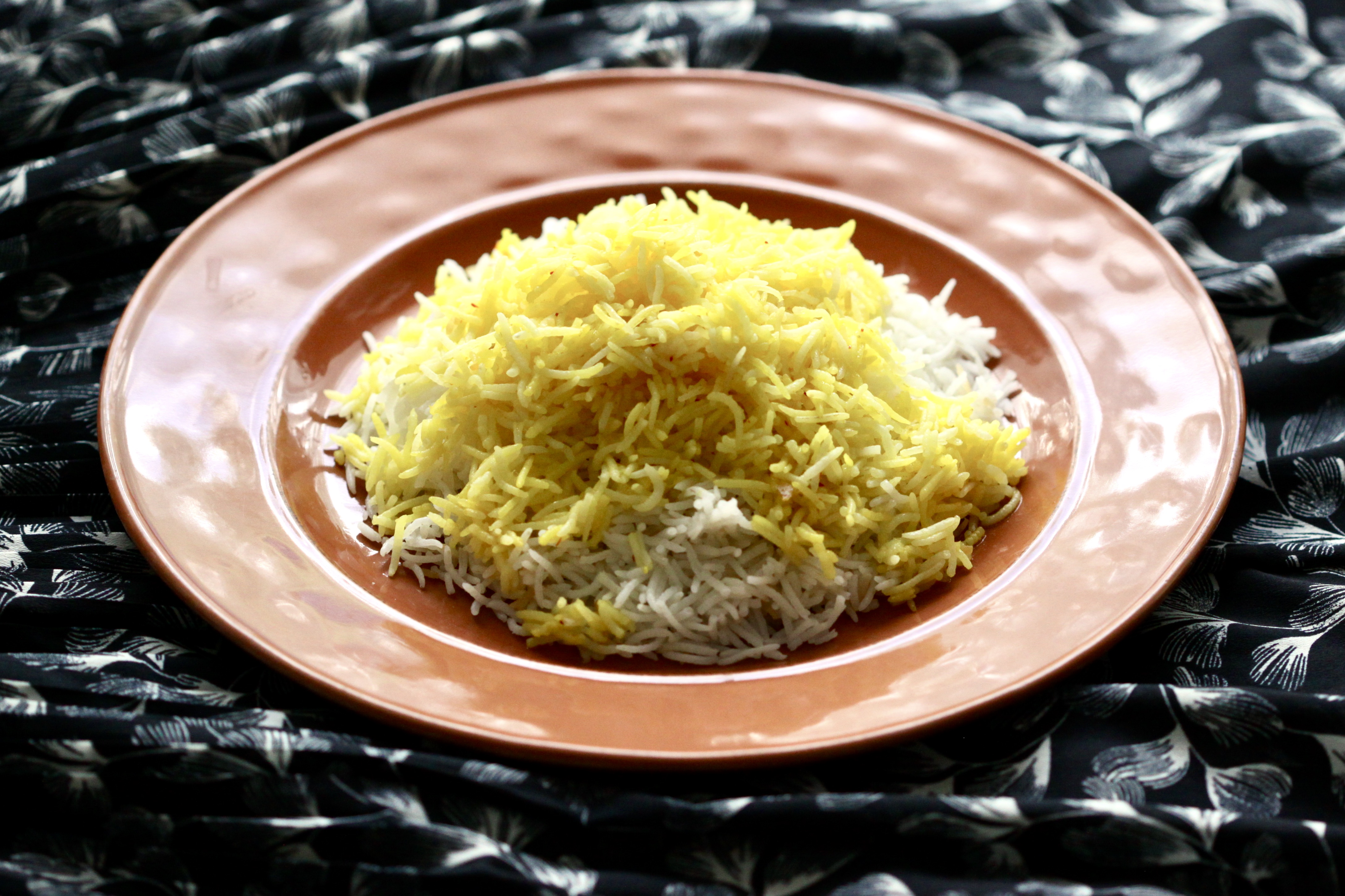 A plate of saffron rice