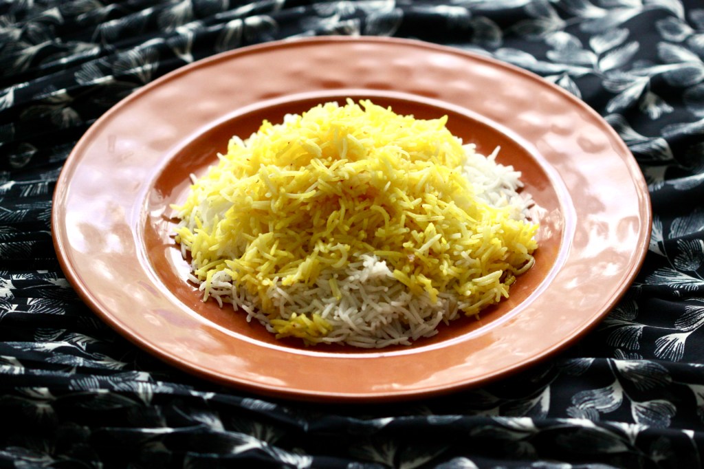 A plate of saffron rice