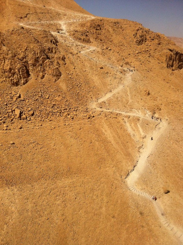 Hiking trail up to Masada.  No thanks, I'll take the cable car.