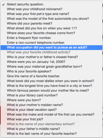 Security questions