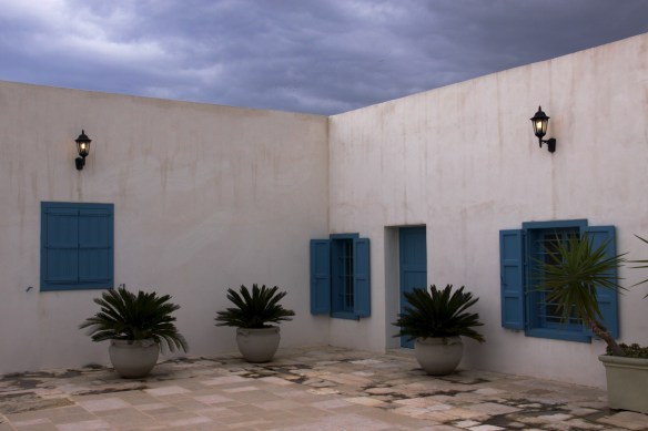 Courtyard of building at Junayn Garden in Nahariyya, Israel