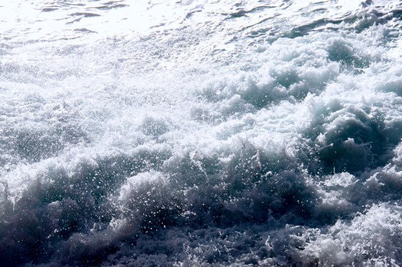 Foamy water splashes.